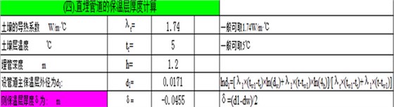 直埋管道的保温层厚度计算