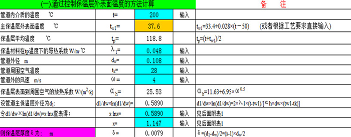 通过控制保温层外表面温度的计算方法